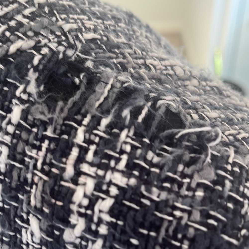 Brooks Brothers Black and White Tweed Blazer with Zipper Closure - Picture 5 of 14